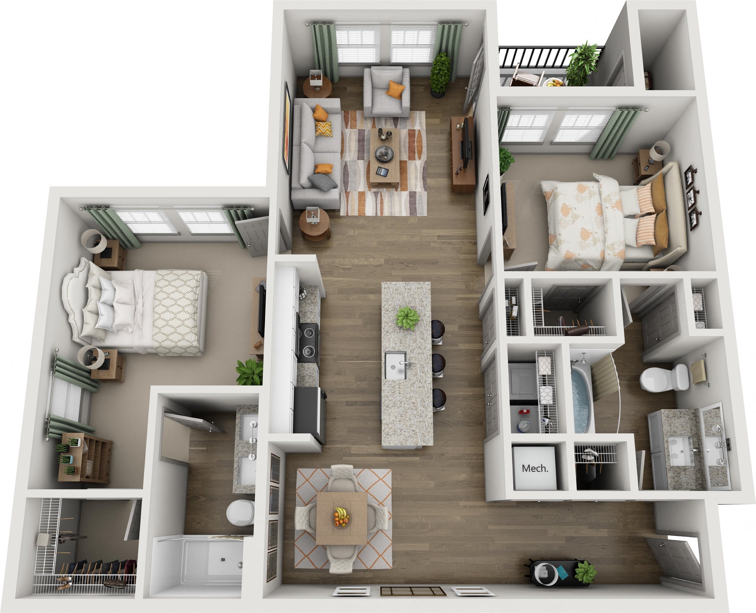 2 Bedroom Floor Plan 2